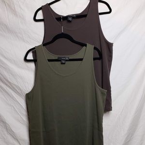 Olive Green & Brown Cotton Tank Top (22/24)